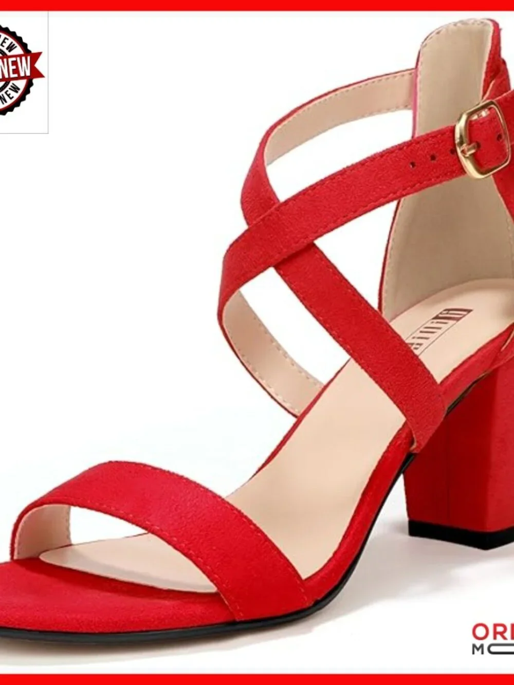 Women's Strappy Block Heel Sandals with Adjustable Cross Strap